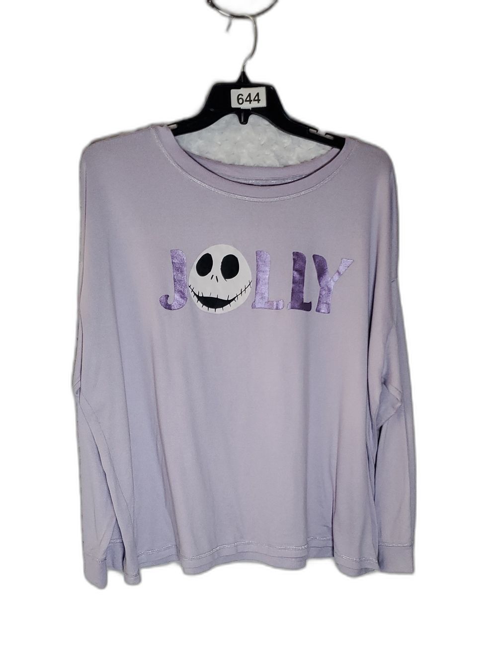 Lilac "JOLLY" Graphic Long Sleeve Top Size 33X (22W-24W)